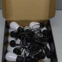 50FT Smart Outdoor/Indoor String Lights, 20 Dimmable RGBICW Bulbs, App-Controlled Waterproof LED Lights with 210 Lighting Modes & Music Sync for Backyard for Backyard, Holiday Decor