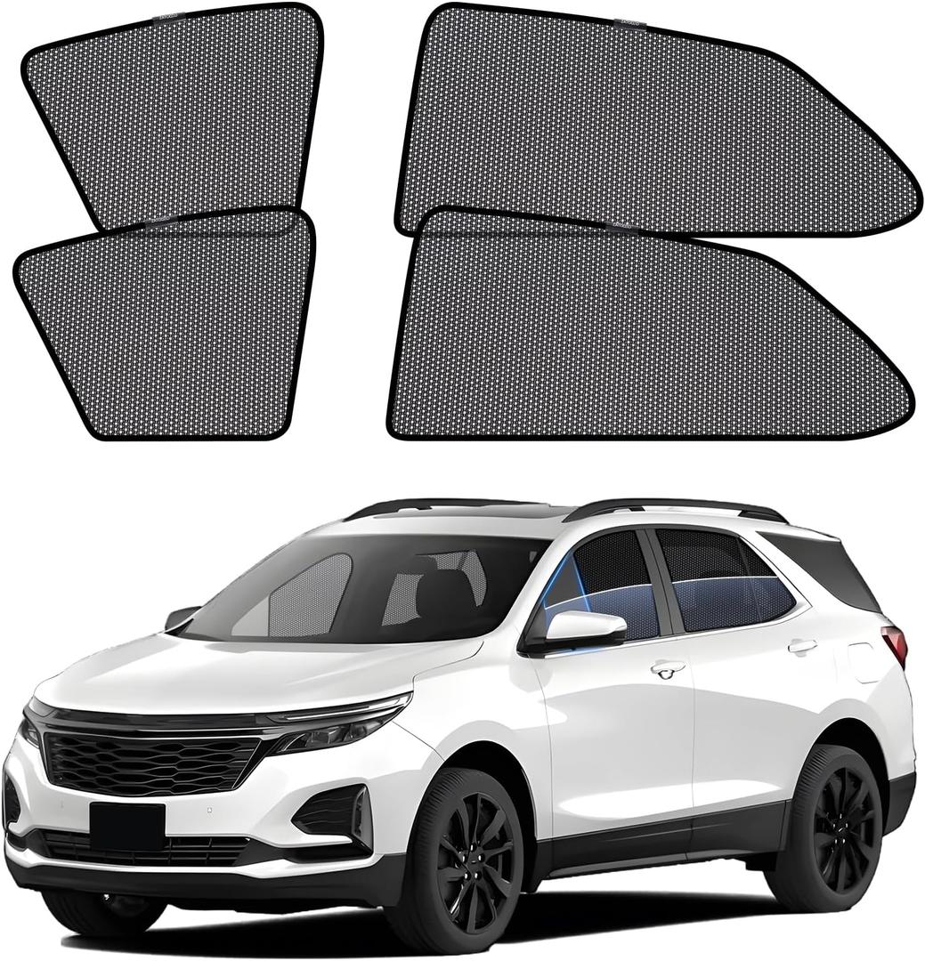 ZATOOTO Car Window Shades for Equinox 2018-2024, Car Window Cover for Baby Sun Shade Blocker Breathable Mesh Reduce UV Rays and Heat Insulation, Privacy Protection for Camping Rest
