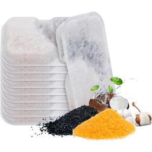 2 x Cat Water Fountain Filters,Replacement Filters for Pet Fountain Cat Drinking Fountain,Triple Filtration System,10 Pack