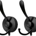 2 x WSHSTS 3-Hook Suction Cup Hooks for Shower,Bathroom - Heavy Duty, Removable,Waterproof, No Drill Holds Towels, Robes, Wreath on Glass, Tile, Mirror, Door (No Damage, No Residue)