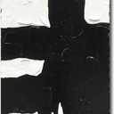 NANKAI Art Minimalist black and white oil painting is suitable for large abstract wall decorations in modern living rooms. 48x24 inches. Modern oil painting art (NKHB008)
