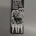 ARTISTRO 5 Black Acrylic Paint Markers for Rock, Fabric, Wood, Glass, Decoration - Dual-Tip Paint Pens for Coloring Books for Adults, Teens, Kids - Art and Craft Supplies Kit - Gift Idea