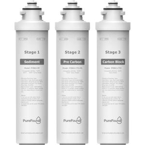 UVF3 3 Stage Water Cooler Filter Replacement Kit Compatible With Brio "UVF3" Series Models Bottleless Water Cooler Dispensers, Replacement for MIB300PKF, 1500 Gallons, 6 Months