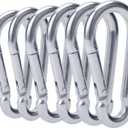 3 Inch Carabiner Clip Spring Snap Hook Heavy Duty 6pcs M8x80mm for Fitness Hammock Swing Camping Hiking