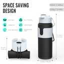 Nefeeko Collapsible Water Bottle, BPA Free 26oz Foldable Water Bottle for Travel Sports, Leak-Proof Spill-Proof Portable Water Bottles with Carabiner, Lightweight (Black)