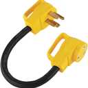 Camco 55173 18" PowerGrip 50A Male to 30A Female Dogbone Adapter, 125V/3750W