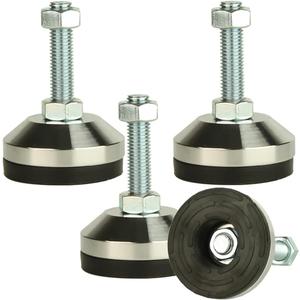 Heavy Duty Leg levelers Leveling Legs 2.36" Dia Base,Adjustable feet levelers M12 Thread, 1300 Lb Capacity,Capacity for Workbench, Machine, Cabinet (D60xM12x50,4 Pcs, Black)