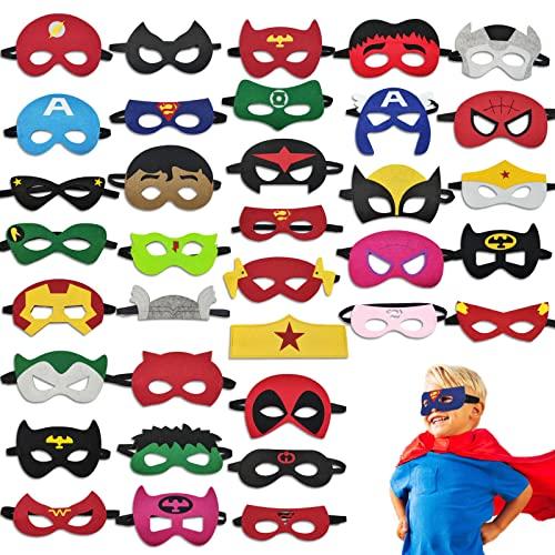 Superhero Masks Party Favors for Kid, 22 Pieces Cosplay Masks for Birthday, Super hero Party Mask Children Masquerade Cosplay Eye Mask