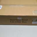 Enclosed Stainless Steel Cat Litter Box with Lid, XL Extra Large Litter Box for Big Cats, Metal Litter Pan High Sided, Never Absorbs Odors, Anti-Urine Leakage, Easy Cleaning, Include Scoop (B--Dark Gray)