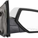Side View Mirror Replacement Fit for 2014-2017 for Chevy Silverado 1500 for GMC Sierra 1500 Black Power Adjustment Heated Manual Folding Door Passenger Side Mirror Chrome Cover