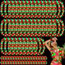 Riceshoot Hawaiian Christmas in July Leis for Luau Party Decorations Light up Leis Necklace and Wristband Red Green Flower for Christmas Hawaiian Tropical Holiday Luau Party