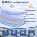 RVMasking Pontoon Boat Cover with Motor Cover, 1400D Heavy Duty Middle Reinforced, Marine Grade Waterproof Boat Cover for Length: 21'-24', Beam Width up to 102", Gray