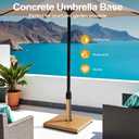 45lbs Patio Umbrella Base, Heavy Duty Fringe Umbrella Stand Pre-Filled Concrete, No Sand/Water Needed, Fits 6-12ft Market Umbrella, Wind-Resistant for Deck, Poolside, Balcony