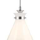 Kichler Laria 1-Light Pendant, Updated Traditional Light, Sloped Ceiling Compatible, for Kitchen with Opal Glass in Polished Nickel (19.75" x 16"), 52775PN