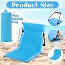 Karenhi 4 Pcs Foldable Poolside Chairs Portable Beach Chair Folding Poolside Chairs for Edge of Pool for Adults Traveling Camping Picnic Lawn Accessories (Light Blue)