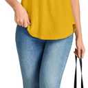 SUNNEGOO Womens Summer Tank Tops Sleeveless Dressy Casual Shirts Loose Fit Tunic Business Work Blouses Basic Trendy Outfits (Yellow, M)