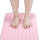 Dunzy 2 Pcs Non Slip Bath Mats 27.6x14.2 Inches TPE Bathtub Mats with Suction Cups Drain Holes Textured Surface Anti Slip Shower Pad for Bathroom Tub Adults Elderly Home Hotel