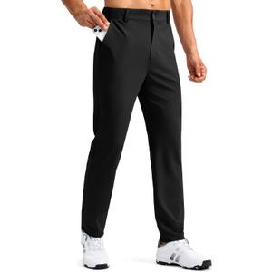 Soothfeel Men's Golf Pants with 5 Pockets Slim Fit Stretch Sweatpants Casual Travel Dress Work Pants for Men (3X-Large, 01-black)