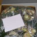 BLOSMON Christmas Garland with Lights for Decoration: 6ft Gold Lighted Garland for Mantle - Remote Timer 30 LEDs 8 Modes - Xmas Eucalyptus Ball Flower Garlands for Stairs Railing Table Outdoor Decor