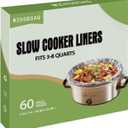 Slow Cooker Liners, 60 Cooking Bags, Large Disposable Pot Liner Plastic Bags for 3QT to 8QT Slow Cookers, 13 in. x 21 in.