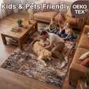 Merelax 6x9 Brown Red Area Rug for Living Room, Large Washable Boho Abstract Bedroom Rugs, Modern Non Silp Dining Room Playroom Area Rugs, Soft Low Pile Carpet for Office Study