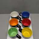 Coloch 6 Pack Ceramic Coffee Mug Set, 10 Oz Porcelain Coffee Cups Colorful Inside Milk Mugs Restaurant Serving for Water, Cappuccino, Cocoa, Home, Cafe, Dishwasher Safe