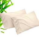 Pillow Cases Standard Size 2 Pack, Bamboo Rayon Cooling Pillowcases with Envelope Closure, Cool Breathable Pillow Case for Hot Sleepers & Night Sweats, 20x26 inches, Khaki