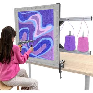 Rug Tufting Frame Tufting Kit 27.5'' Newest Aluminum Metal Tufting Frame for Rug Making Primary Tufting Cloth Stand Tufting Fabric Rug Tufting Kit Rug Frame for Tufting Supplies Carpet Tufting Gun Kit