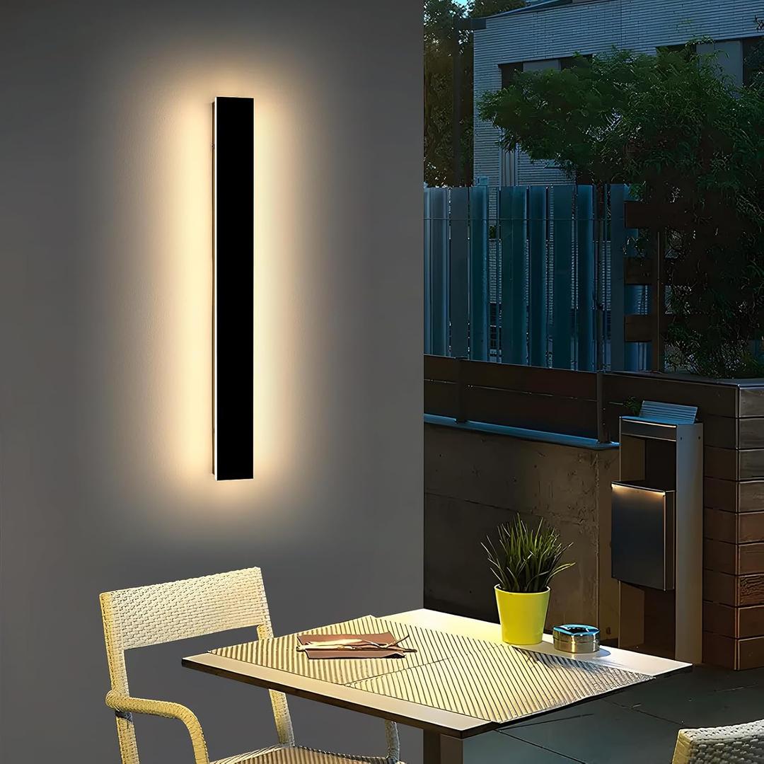 Mikeru 31.4inch Outdoor Wall Light Fixtures, 3000k Exterior Wall Sconces, Acrylic Invisible Exterior Wall Light for Porch Modern Outdoor Wall Mount Lighting for House Porch Patio Garage
