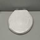 Round Toilet Seat Slow Close, 17" Round White Polypropylene Toilet Seat Cover with Never Loosen Durable Lid, Quiet and Easy to Install & Clean