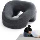 Face Down Pillow for Bed, Massage Headrest Face Pillow After Eye Surgery, Memory Post-Eye Recovery or Beach Tanning, Prone Sleepers with Breathable Desig (Dark Gray)