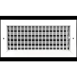 14"w X 6"h Adjustable AIR Supply Diffuser - HVAC Vent Cover Sidewall or Ceiling - Grille Register - High Airflow - White [Outer Dimensions: 15.75"w X 7.75"h]