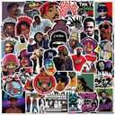 FRANKdesigns 50-Piece Rappers Sticker Pack for Hip-Hop Enthusiasts: Dope Vibes Galore