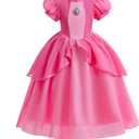 BanKids Princess Costume for Girls Dress up Outfit with Crown Gloves Earring Stars Wand 4-5 Years(P03, 110CM)