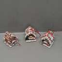 3Pcs Christmas Gingerbread House Hanging Ornaments for Xmas Tree,3D Light-Up Handmade Clay Gingerbread Candy House with Santa Claus Snowman for Christmas Eve New Year Winter Holiday Party Decorations