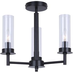 Benson 3 Light 16 inch Black Semi-Flush Mount Ceiling Light