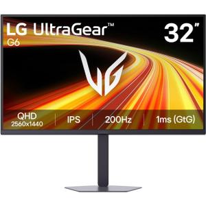 LG 32G620B-B 32-inch Ultragear QHD (2560 x 1440) IPS Gaming Monitor, 200Hz, 1ms, NVIDIA G-Sync Compatible, AMD FreeSync Premium, HDR10, HDMI, DisplayPort, Tilt/Height/Swivel/Pivot Stand, Black