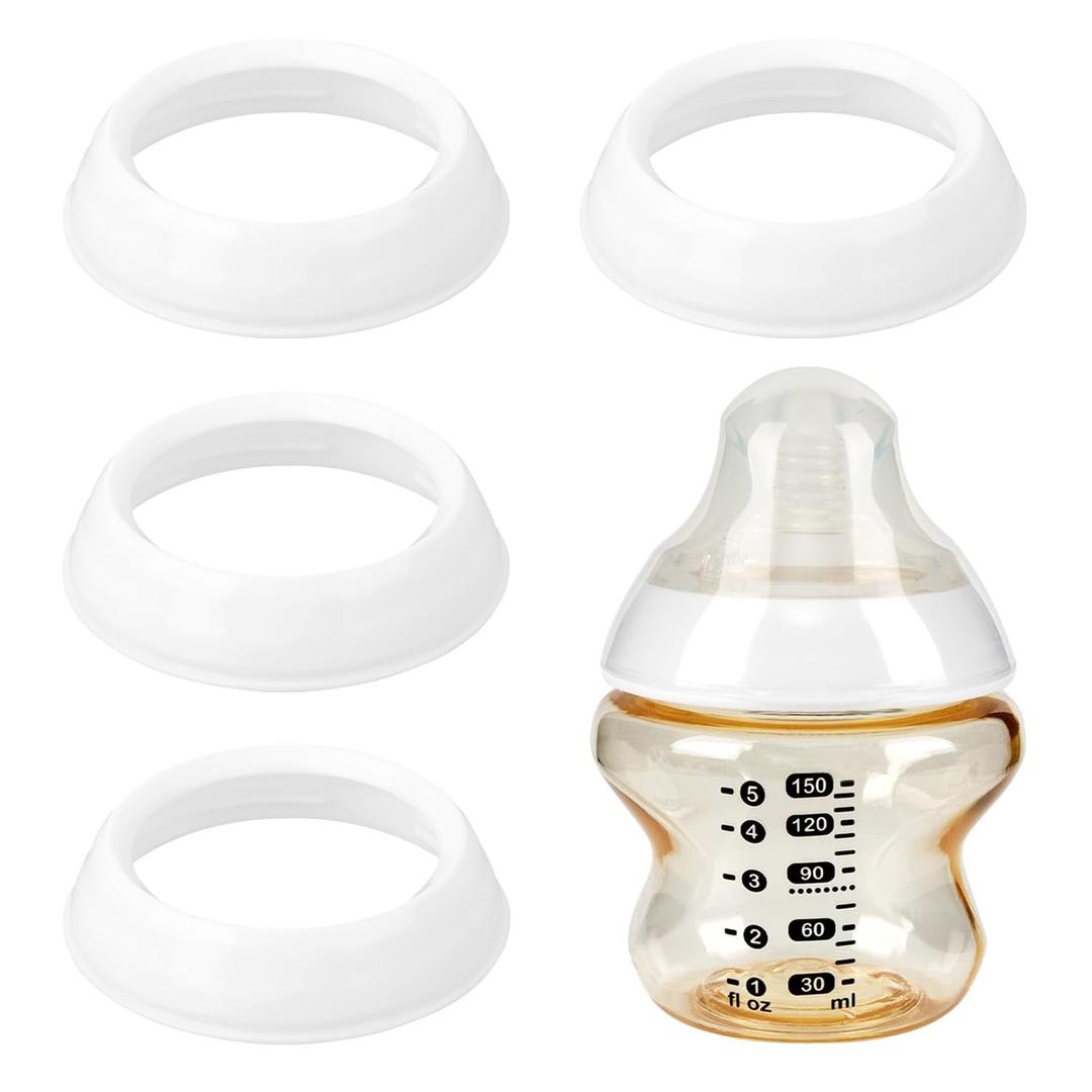 4pcs Replacement Nipple Rings Collars for Tommee Tippee, BPA Free Leakproof Screw Rings Baby Bottle Replacement Parts