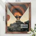 24x30 Poster Frame, Brown 24 x 30 Frame for Horizontal or Vertical Wall Mounting, 1 Pack