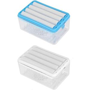 gofidin 2Pcs Multifunctional Soap Box, Soap Dish with Drain,Hands-Free Foaming Soap Box and Home Storage Soap Box