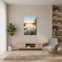 Lake Canvas Wall Art Picture: Sunset Landscape Painting Print Artwork Vertical Nature Scenery Decor for Living Room Bedroom, 36"L x 24"W