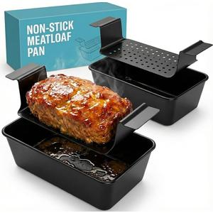 Spmarkt 2-Pack Premium 5-Layer PTFE Non-Stick Meat Loaf Pan Set with Drip Trays | Easy Release | Oven-Safe 2-Piece Loaf Pans for Healthy Cooking, Easy to Clean