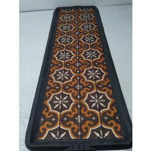 BEHERO Boot Tray Shoe Mat Decorative Patterned, Rubber Boot Matt Tray Indoor and Outdoor Use, 16" x47.5" Shoe Cleaning Mat Non-Slip, Shoe Storage Waterproof with Artistic Prints for Entryway (Brown)