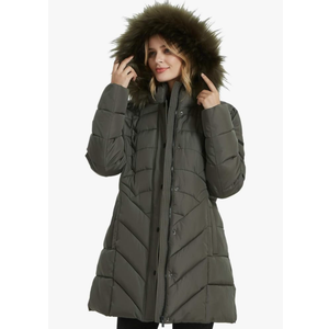 BINACL Women's Winter Warm Thicken Long Outwear Pockets Coat Parka Jacket M