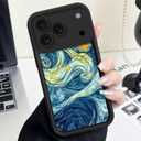 Branwen for iPhone 17 Pro Max Case 6.9 inch Textured Starry Swirl Pattern, Step Design Soft Touch Case, Artistic, Bold, Modern Style, Women Teens, Daily Gift