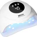 72W UV Nail Lamp, UV Light for Gel Nails with Smart Sensor, 3 Timer Settings & LCD Display, Portable Fast Curing Nail Dryer for Salon and Home Use (White)