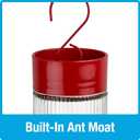 Nature's Way Hanging Glass Hummingbird Feeder for Outdoor Dcor, 28 Ounce Capacity Nectar Feeder, Ant Moat, 7 Easy to Clean Flexible Ports, Red