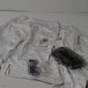 Jexine Halloween 70s Women Disco Outfit Costume Set Disco Party Top Pants Sunglasses Ball Necklace Earring Wig M