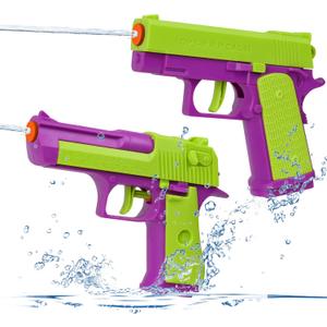 2 Pack Water Gun for Kids - Squirt Guns Water Blaster Soaker 100CC Capacity Water Pistol Toys for Boys Girls Toddlers, Ideal Summer Gifts for Swimming Pool Beach Outdoor Water Toys