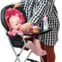 Foldable Baby Doll High Chair, Baby Doll Accessories, Dolls & Accessories Highchair Stuff for 18 Inch Doll, Doll High Chair Toy Set for Toddlers 3 Year Old Girls, 5+ Year Old Girl Doll Furniture Toys
